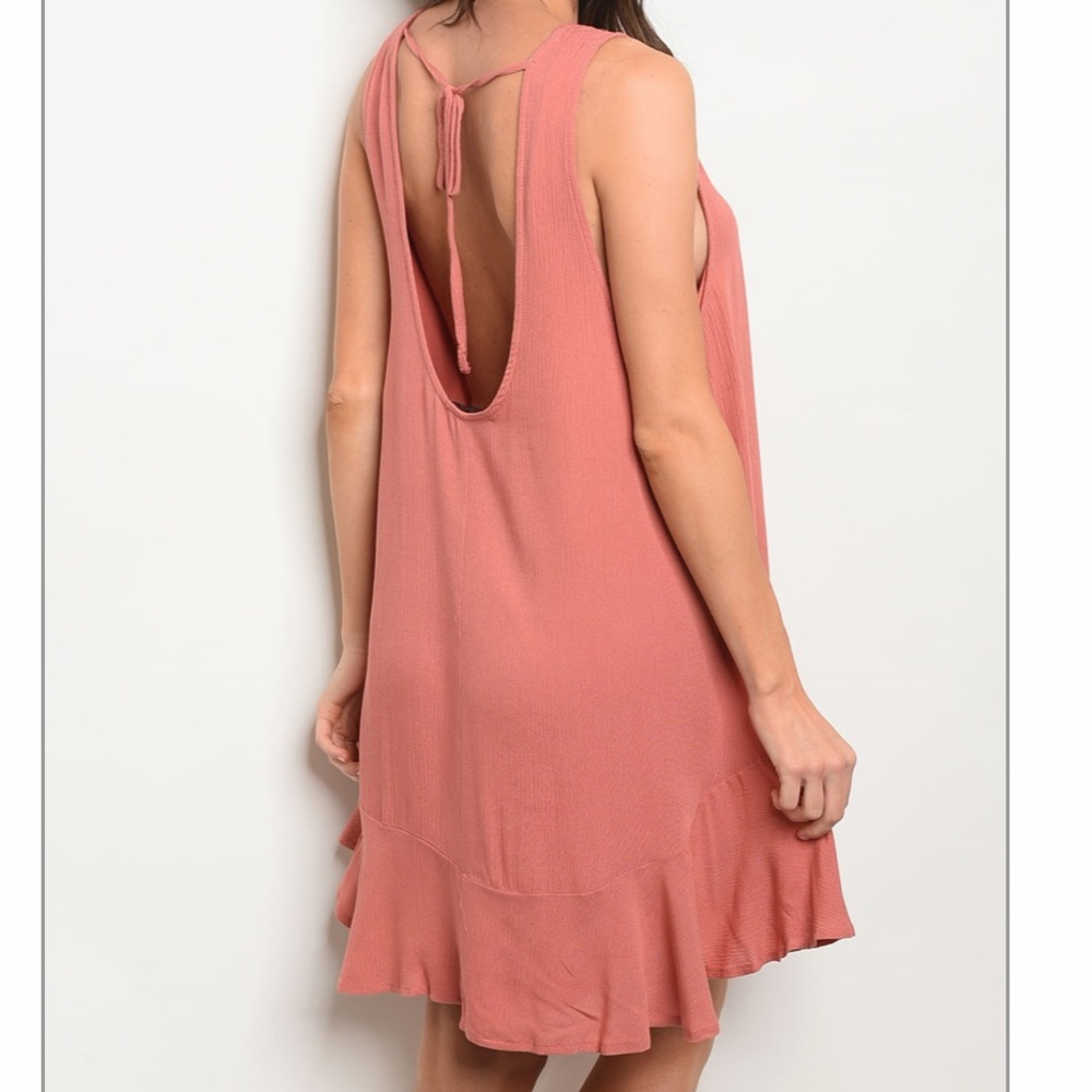 Wine Color, Scoopback Sleeveless Dress - Picture 8 of 8
